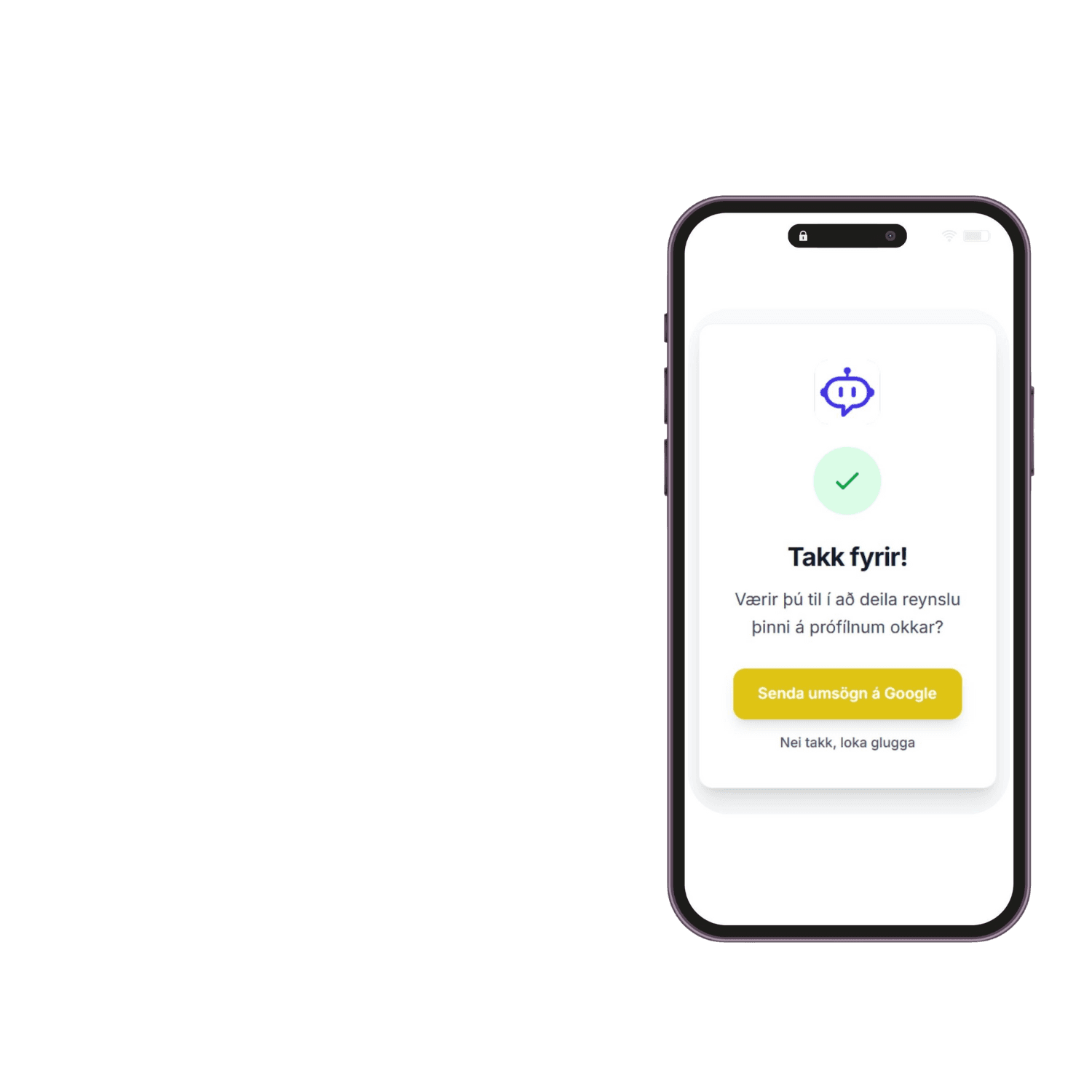 Neikvæð umsögn - Einkaviðbrögð til þín